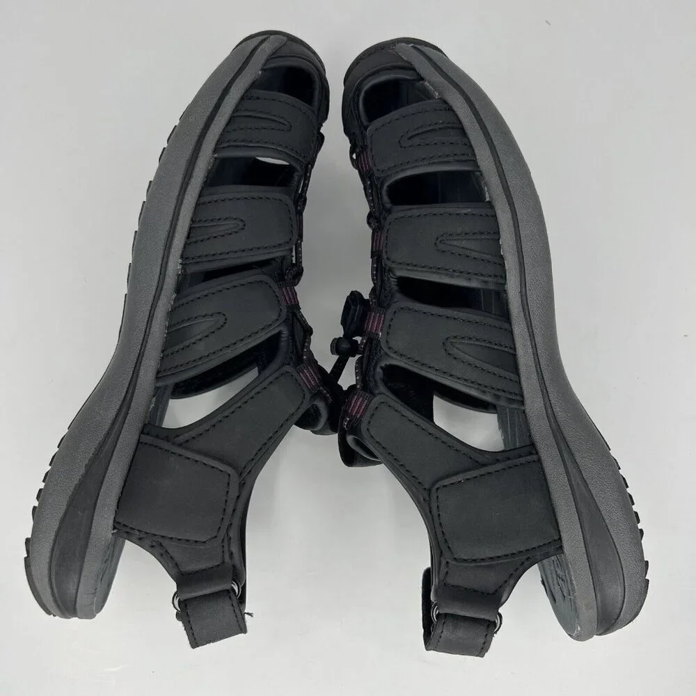 Khombu Hiking Sandals Mens Size 10 Black Slip On Closed Toe Strap Back